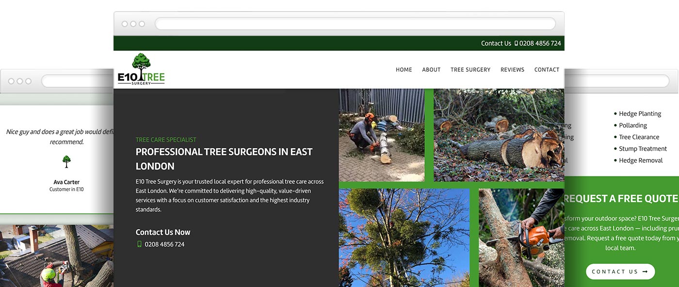 Tree surgeon website structured for Google and AI-powered search tools