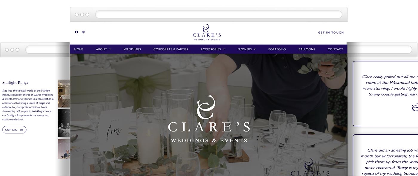 Wedding styling company website design