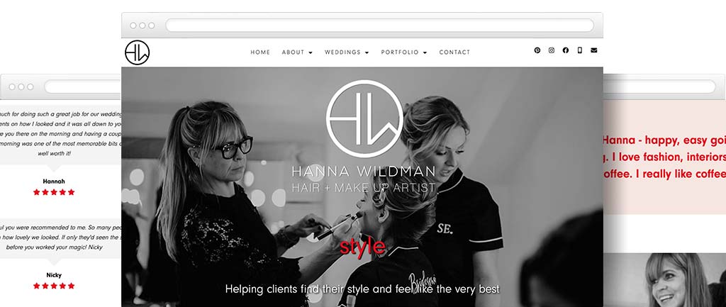 Wedding makeup artist website design