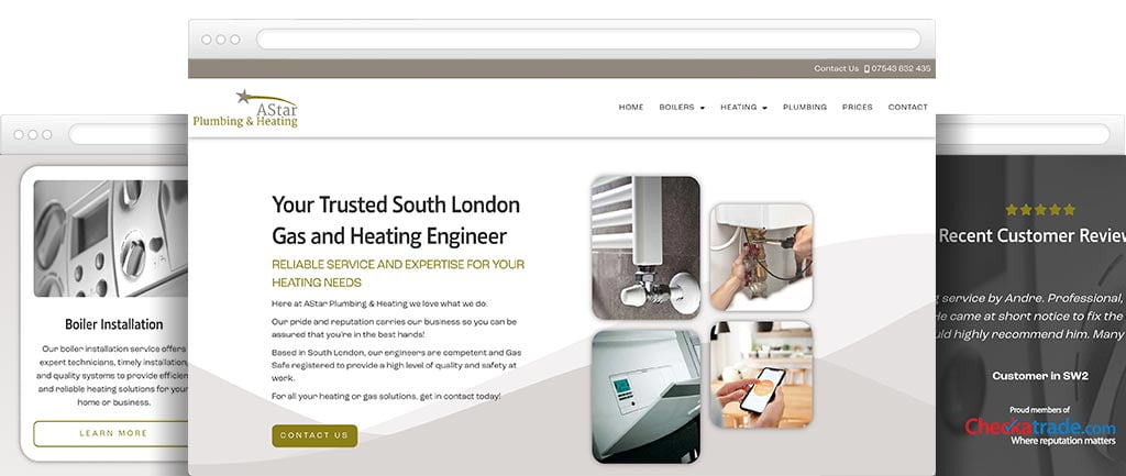 Plumbing and heating website design